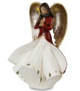 Zimní anděl se zlatými křídly, rozevláté šaty, 22cm