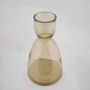 Váza z recyklovaného skla, lahvově-hnědá, 23 cm, 3,5 L