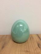 Perleťové vejce bílé/zelené, keramika, 6x7cm