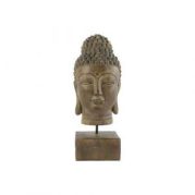 Buddha hlava hnědá na stojánku, polyston, 42cm