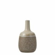 Váza s úzkým hrdlem, krémovo-hnědá barva, keramika, 12x20 cm