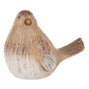 Ptáček vrabec, matná keramika, hnědá barva, š.8 x v.7 cm
