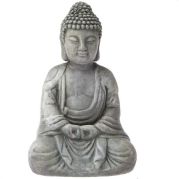 Buddha betonová soška, v meditaci, olivově zelená, 18cm