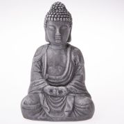 Buddha betonová soška, v meditaci, tmavě šedá, 18cm