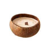 Kokosová svíčka Krémová vanilka, ručně vyráběná svíčka v kokosové skořápce