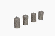 Adventní svíčky čísla 1, 2, 3, 4, stříbrná, 8cm