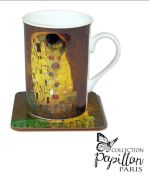 Hrnek s podtáckem Polibek Klimt,  kolekce Papillon Paris 350 ml