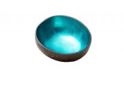 Kokosová miska modrá perleť, ručně vyráběná z kokosové skořápky, uvnitř lakovaná, 13-15cm