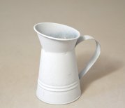 Konvička/váza mini bílá, plechová 11x6,5cm