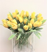 Mini tulipán, žlutá/oranžová barva, zápich, 20cm