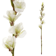 Umělá květina gladiola, bílá 84cm