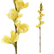 Umělá květina gladiola, žlutá 84cm