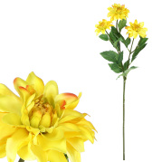 Umělá květina -Jiřinka, žlutá 75cm
