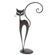 Kovová dekorace stojící - Kočka se zatočeným ocáskem, 52,5cm