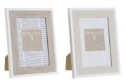 Fotorámeček dřevěný, béžovo - bílá barva, 10x15 cm