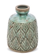 Keramická zelená  váza/dóza v řeckém stylu, Amfóra větší 25x19cm, úzké hrdlo