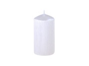 Svíčka bílá perleť, drápaná, malá 8x4cm