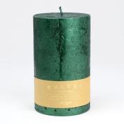 Svíčka RUSTIC, tmavě zelená perleť, válec 7x12cm