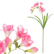 Frézie, umělá květina, růžová barva, 15 x 60 cm