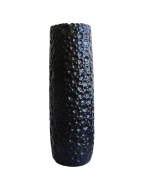 Váza černá s plastickým povrchem, výška 53,5 cm, keramika