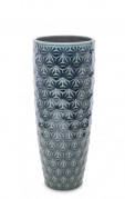 Keramická váza, tmavě modro-zelená glazura, 25x9,8cm