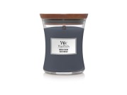 WoodWick – vonná svíčka Indigo Suede (Modrý semiš),55-65 hod
