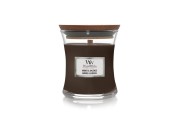 WoodWick – vonná svíčka Amber & Incense (Ambra & kadidlo), malá 20-30 hod