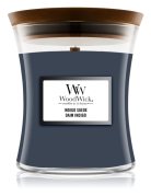 WoodWick – vonná svíčka Indigo Suede (Modrý semiš), malá 20-30 hod, 85g
