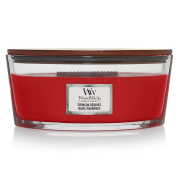 WoodWick – loď, vonná svíčka Crimson Berries (Červená jeřabina), 30-40 h