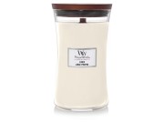 WoodWick – vonná svíčka Linen (Čistý len, čisté prádlo), velká 110-120 hod
