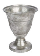Kovový pohár, dekorace, stříbrný, 18,5x18,5x23cm