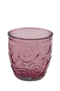 Sklenička vzor Spirálky, recyklované sklo růžové/modré, 0,25l