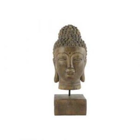 Buddha hlava hnědá na stojánku, polyston, 42cm