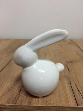 Zajíček bílý, dekorace, keramika, 9 cm 