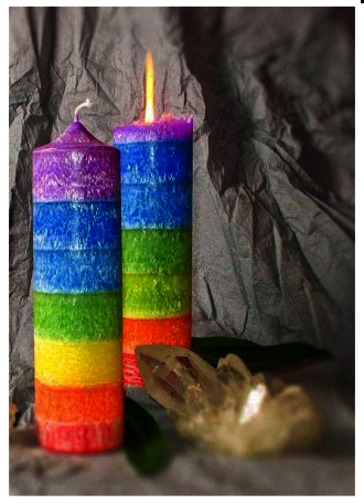 Čakrová svíčka VELKÁ 22 cm
