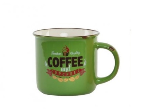 Hrneček Retro espresso COFFEE, zelená/modrá/žlutá/červená, 75ml
