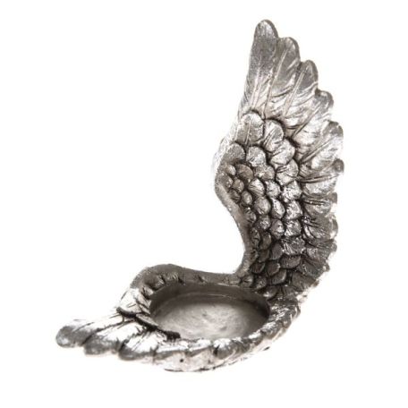 Svícen - Andělská stříbrná křídla, 7x12cm