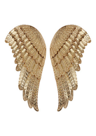 Andělská křídla kovová závěsná, stříbrná/zlatá, 65cm