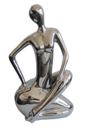 Stříbrná dekorační soška 25 cm