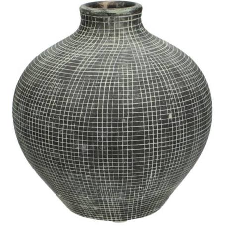 Váza šedá, keramika 18x18x18cm