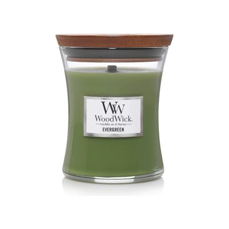 WoodWick – vonná svíčka Evergreen (Jehličí), 55-65 hod
