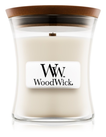 WoodWick – vonná svíčka Island Coconut (Kokosový ostrov), malá 20-30 hod