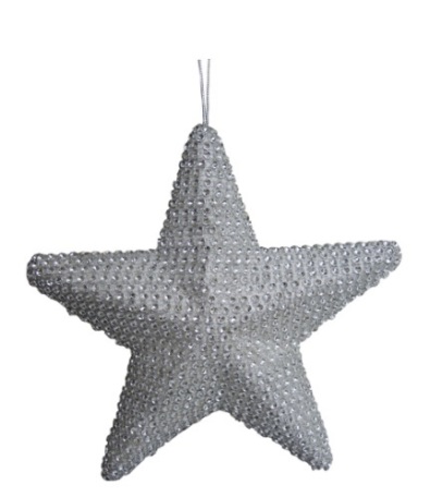 Závěsná hvězda stříbrná 15cm