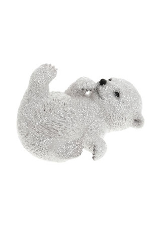 Medvěd lední, válící se pohodář, 17x13cm, polyresin