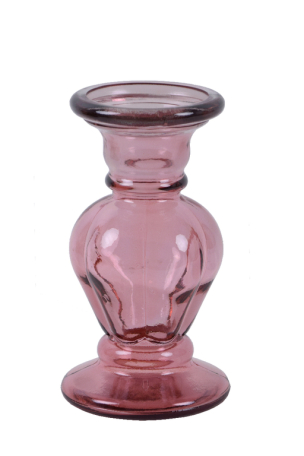 Váza skleněné růžové baroko MALÁ 19 cm