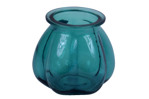 Skleněná váza TANGERINE, modrá, 16cm