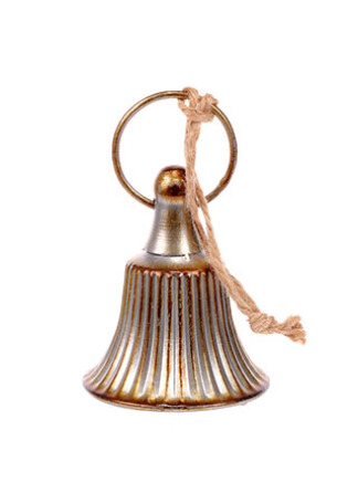 Kovový zvon, stříbrno-zlatý, 10cm